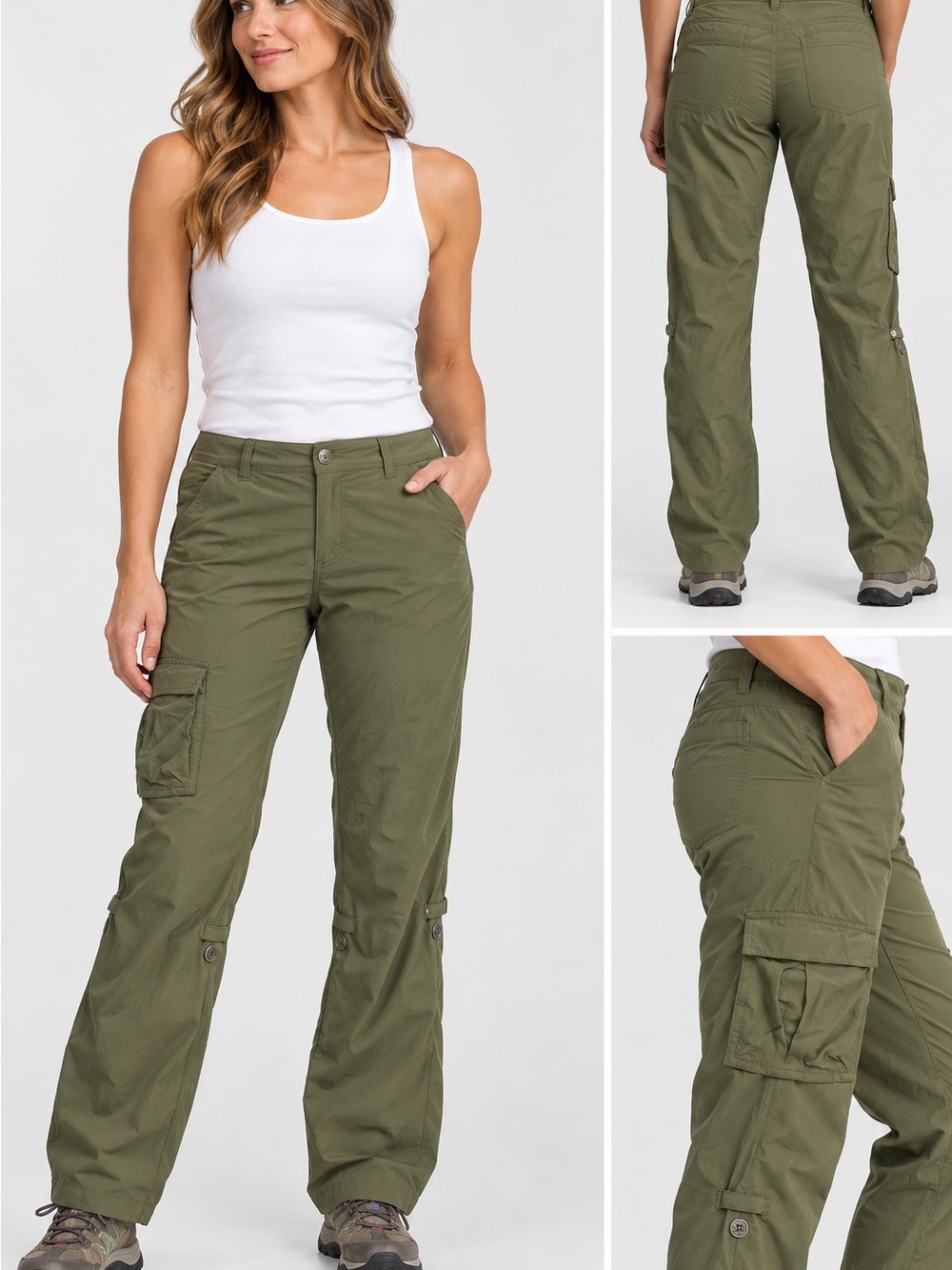 Columbia Womens 10 Saturday Trail II Roll-Up Pants Olive Green